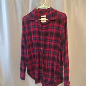 American Eagle Plaid Button Down Purple/Pink